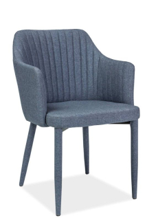 Jedálenská stolička, grafitová látka, nohy kov grafit, Signal, WELTON