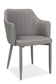 Jedálenská stolička, sivá látka, nohy kov sivý, Signal, WELTON