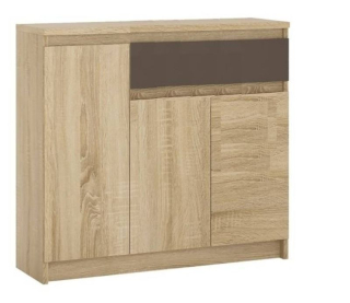 Komoda, 109cm, dub sonoma, lava, ARMADIO A2 3D1S