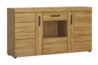 Komoda, 157cm, kombinovaná, dub grandson, HALEN CNAK03