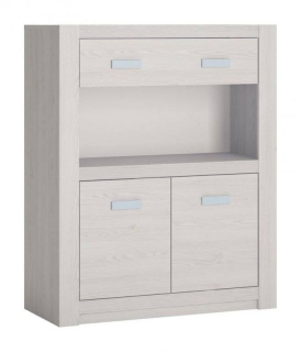 Komoda, 91cm, kombinovaná, dub craft, modrá, NORVIK LLOK02