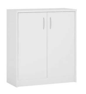 Komoda, 74cm, 2-dverová, biela, SCONTO K1 2D