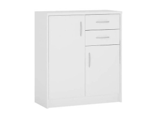 Komoda, 74cm, kombinovaná, biela, SCONTO K1 2D2S