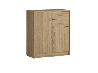 Komoda, 74cm, kombinovaná, dub sonoma, SCONTO K1 2D2S