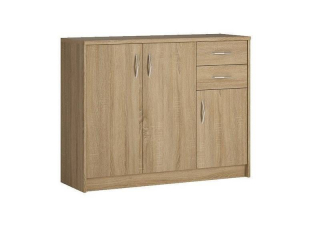 Komoda, 109cm, kombinovaná, dub sonoma, SCONTO K1 3D2S