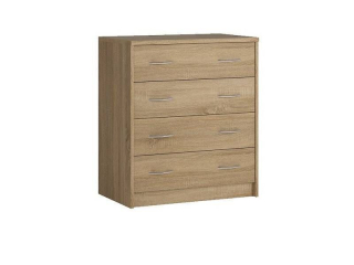 Komoda, 74cm, 4-zásuvková, dub sonoma, SCONTO K1 4S