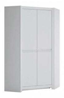 Rohová skriňa, 103cm, kombinovaná, biela alpin supermat, NOVI NVIS03