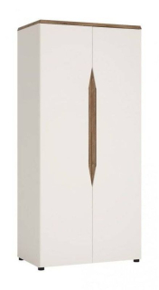 Skriňa, 90cm, kombinovaná, alpská biela, dub stirling, TOLEDO TOLS01