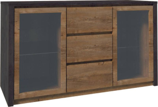 Komoda, 140cm, lefkas ciemny, smooth grey, MONTANA K2D