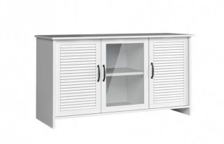 Komoda, 128cm, 3-dverová, biela, ORIENT K3DS