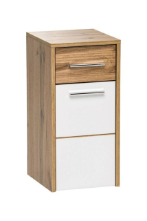 Skrinka do kúpeľne, 30cm, dub wotan, biely lesk, IBIZA WHITE 810