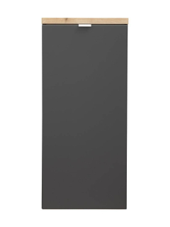 Skrinka s košom na bielizeň, 35cm, dub craft, čierna, CAPRI COSMOS 811