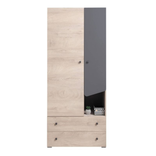 Skriňa, 80cm, kombinovaná, dub, antracyt, DELTA DL3