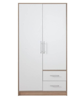 Skriňa, 100cm, kombinovaná, dub sonoma, biela, SMART SR3