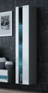 Závesná vitrína, 40cm, sivý mat, biely lesk, VIGO NEW 180