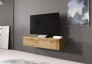 Závesný televízny stolík, 140cm, dub wotan, VIGO 140