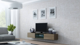 Televízny stolík, 180cm, latte, VIGO GLASS 180