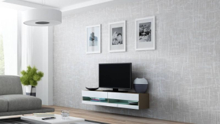 Televízny stolík, 140cm, latte, biely, VIGO NEW 140