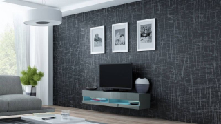 Televízny stolík, 140cm, sivý, VIGO NEW 140