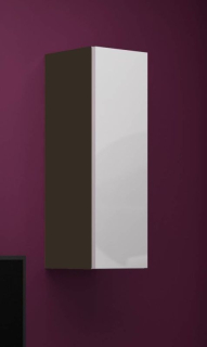 Závesná skrinka, 35cm, latte mat, biely lesk, VIGO 90 PLNA