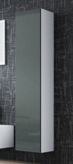 Závesná skrinka, 40cm, biely mat, sivý lesk, VIGO 180 PLNA