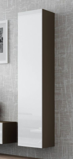 Závesná skrinka, 40cm, latte mat, biely lesk, VIGO 180 PLNA