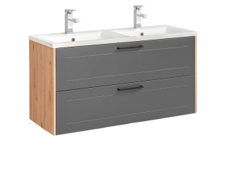 Skrinka pod umývadlo, 120cm, grafit, dub artisan, MADERA GREY 854