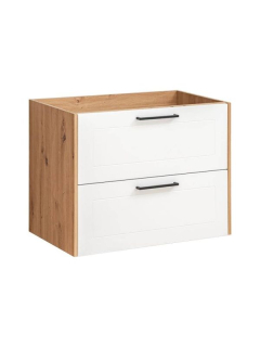 Skrinka pod umývadlo, 80cm, dub artisan, biela, MADERA WHITE 821