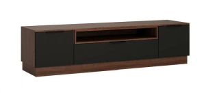 Televízny stolík, 200cm, orech select, sivý kosmos, ALICANTE ACTF 01