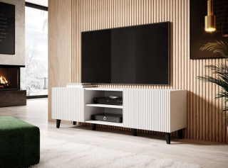 Televízny stolík, 150cm, biely, PAFOS 150