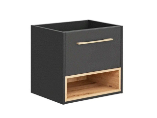 Skrinka pod umývadlo, 60cm, sivá, dub artisan, BORNEO COSMOS 820