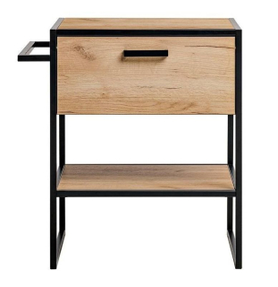 Skrinka do kúpeľne, 70cm, dub craft zlatý, čierna, BROOKLYN 825