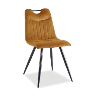 Jedálenská stolička, curry látka, nohy kov čierny, Signal, ORFE SZTRUKS