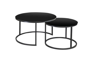 Set konferenčných stolíkov, 80x80cm, čierny, ATLANTA D