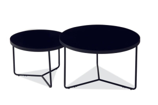 Set konferenčných stolíkov, 80x80cm, čierna, Signal, ITALIA