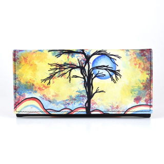 Ručne maľovaná kožená peňaženka 7757 s motívom Jar