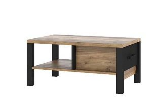 Konferenčný stolík, 90x56cm, appenzeller fichte, čierny, HELVETIA OLIN 99