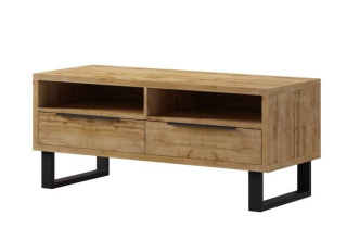 Televízny stolík, 124cm, čierny, dub wotan, HELVETIA HALLE 41