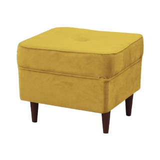Moderný taburet, 40cm, látka žltá, drevo wenge, RUFINO 3 NEW