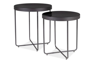Set konferenčných stolíkov, 45x45cm, čierny, Signal, ATENA