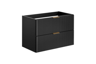 Skrinka pod umývadlo, 80cm, čierny mat, ADEL BLACK 82-80-B-2S