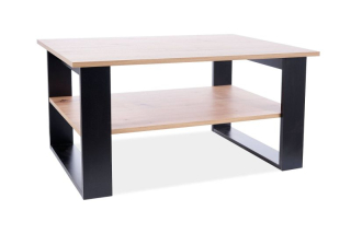 Konferenčný stolík, 100x64cm, dub wotan, čierny, Signal, MAREA