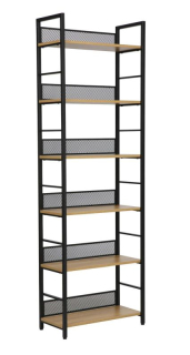 Regál, 60cm, dub, čierny mat, Signal, RAW R6