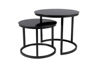 Set konferenčných stolíkov, 53x53cm, čierny, čierny mat, Signal, ATLANTA D II