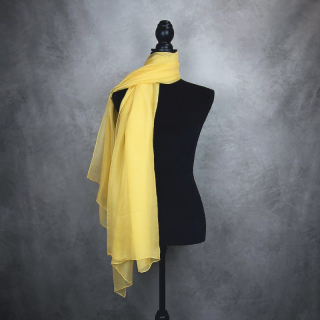 Luxusný hodvábny šál ZLATO OKROVÝ 180 x 110cm, Ručná výroba na Slovensku