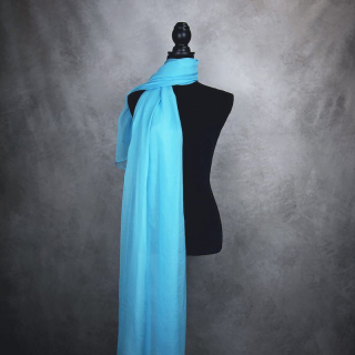 Luxusný hodvábny šál TYRKYSKOVÝ 180 x 110cm, Ručná výroba na Slovensku