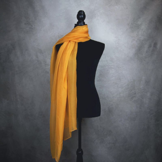 Luxusný hodvábny šál ORANŽOVÝ 180 x 110cm, Ručná výroba na Slovensku