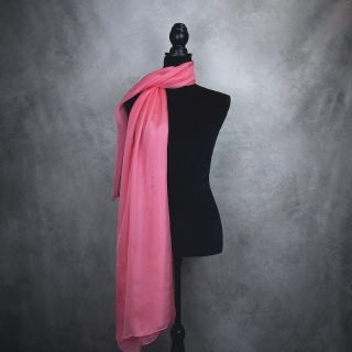 Luxusný hodvábny šál LOSOSOVÝ 180 x 110cm, Ručná výroba na Slovensku