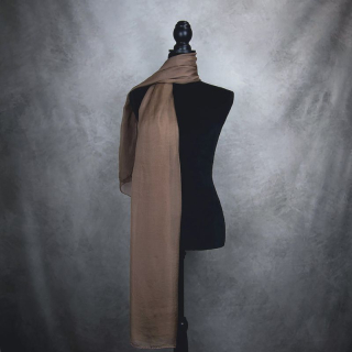Luxusný hodvábny šál HNEDÝ 180 x 110cm, Ručná výroba na Slovensku