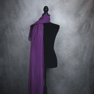 Luxusný hodvábny šál FIALOVÝ 180 x 110cm, Ručná výroba na Slovensku